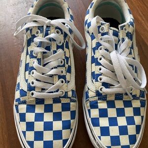 Vans blue check low tops men’s size 6.5